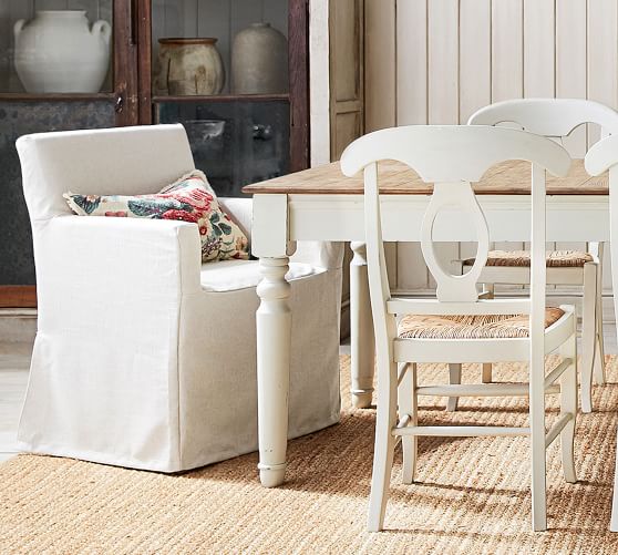 Pb Clic Long Dining Chair Cover Pottery Barn Pb Clic Long Dining Chair Cover