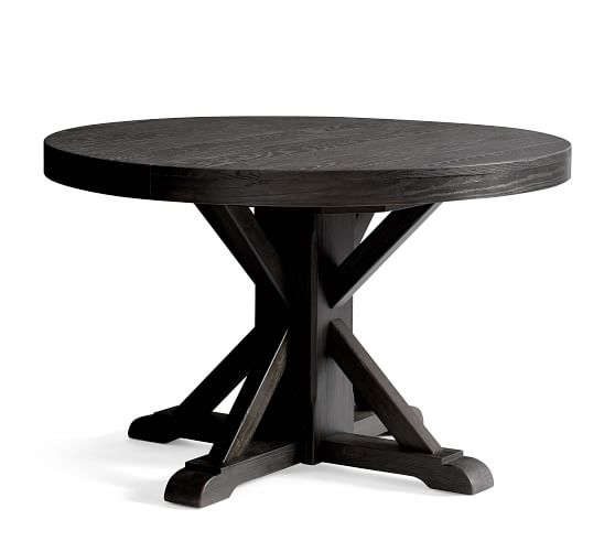 Benchwright Round Pedestal Extending Dining Table Alfresco Brown Extending Dining Table