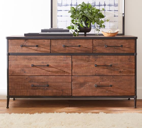Juno Reclaimed Wood 7 Drawer Extra Wide Dresser Pottery Barn