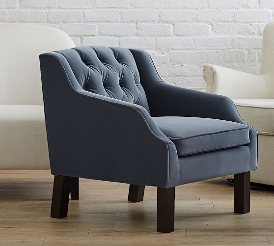SoMa Aimee Tufted Upholstered Armchair Pottery Barn