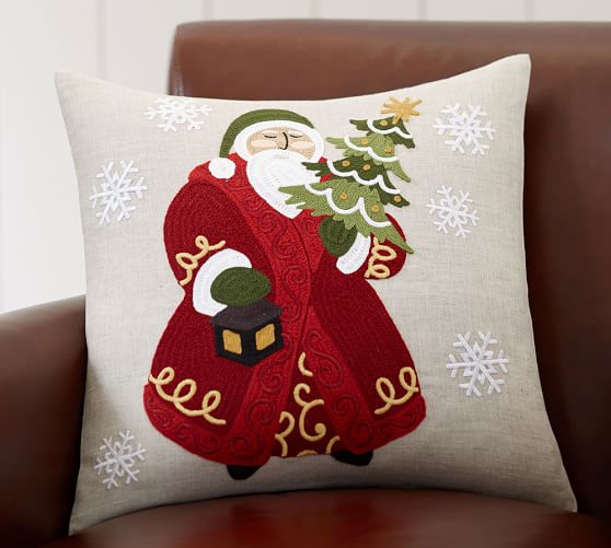 Pottery Barn Holidays All The Way Home Embroidered Pillow Cover 20/"