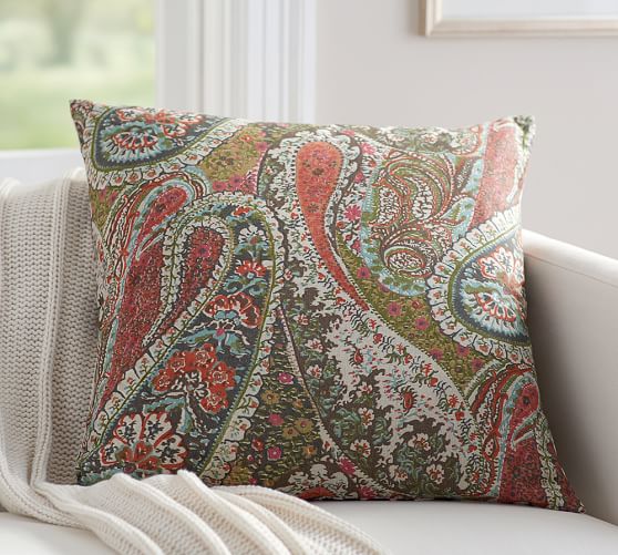 Zia Paisley Reversible Decorative Pillow Cover Pottery Barn Reversible Decorative Pillow Cover