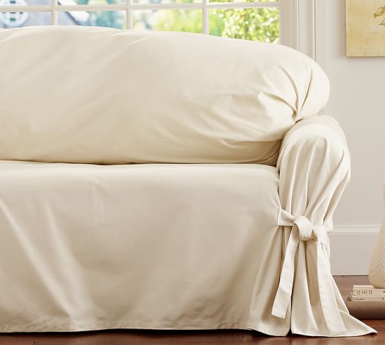 Tie Arm Loose Fit Slipcover Twill Pottery Barn Tie Arm Loose Fit Slipcover Twill