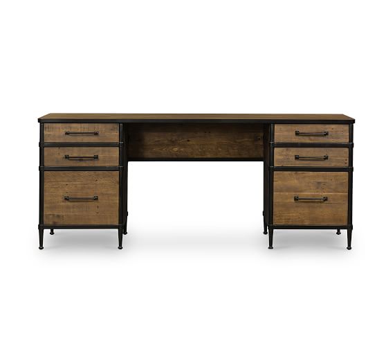 Juno Double Pedestal Executive Desk Pottery Barn Juno Double Pedestal Executive Desk