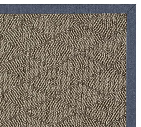 Capel Genoa Taupe Indoor Outdoor Rug With Sunbrella Navy Trim Capel Genoa Taupe Indoor Outdoor Rug