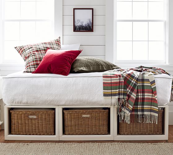 Stratton Storage Platform Daybed with Baskets | Pottery Barn