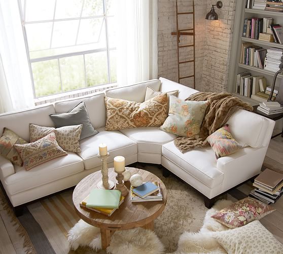 Seabury Upholstered 3 Piece Sectional With Wedge Pottery Barn Seabury Upholstered 3 Piece Sectional