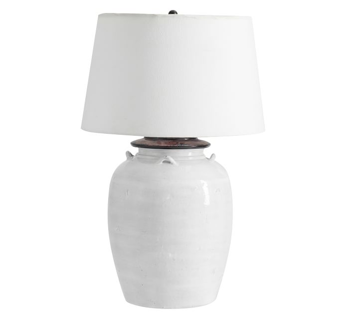 Courtney Ceramic Table Lamp, Ivory