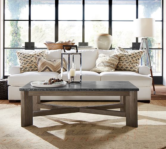 Fulton Stone And Wood Coffee Table Pottery Barn
