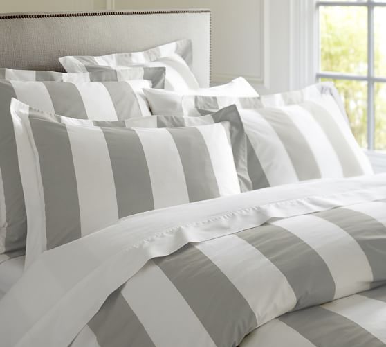 Pb Classic Stripe 400 Thread Count Patterned Duvet Cover Sham