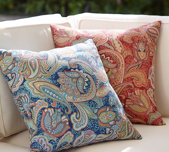 Ana Paisley Indoor Outdoor Pillow Pottery Barn Ana Paisley Indoor Outdoor Pillow