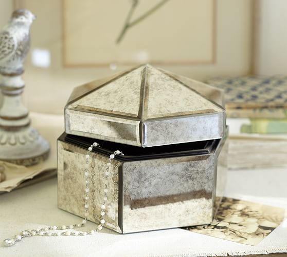 Antique Mirror Small Jewelry Box Pottery Barn Antique Mirror Small Jewelry Box