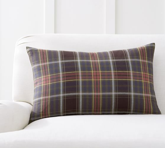 Liam Plaid Lumbar Decorative Pillow Cover Pottery Barn Liam Plaid Lumbar Decorative Pillow
