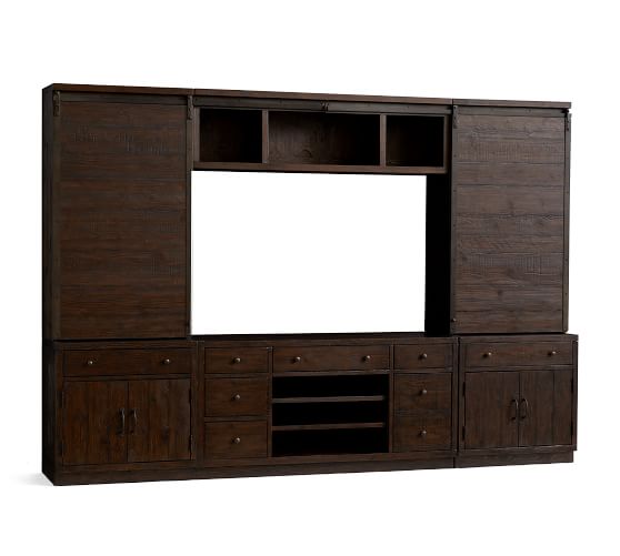 Kenwood Entertainment Center With Bridge Sliding Doors Pottery Bridge Sliding Doors