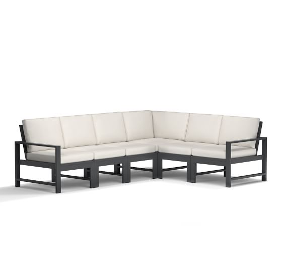 Indio Metal Outdoor Sectional Set Slate Pottery Barn Indio Metal Outdoor Sectional Set