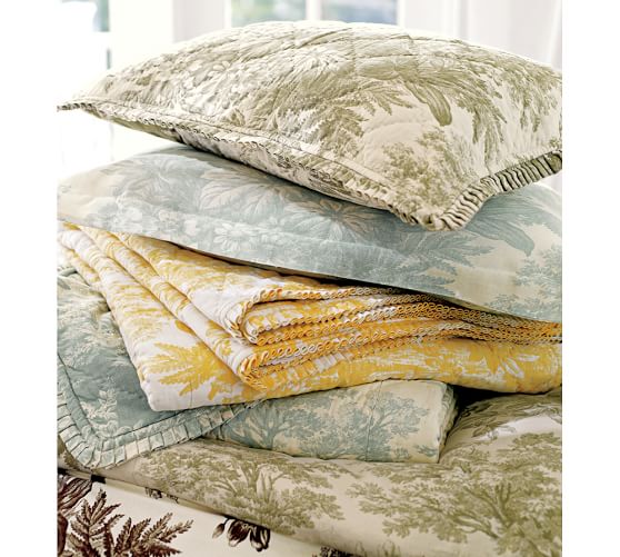 Matine Toile Quilt Shams Pottery Barn