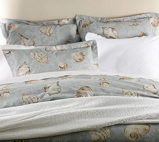 Summer Seashell Organic Patterned Duvet Cover Sham Pottery Barn