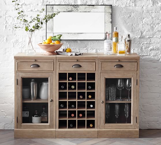 Modular Bar Buffet With 1 Wine Grid Pottery Barn