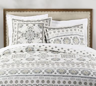 Lila Reversible Organic Percale Patterned Duvet Cover Sham