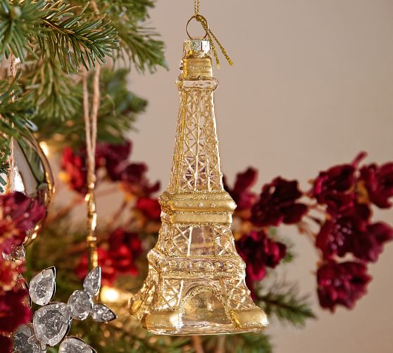 Eiffel Tower Glass Christmas Ornament Pottery Barn