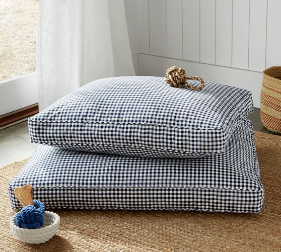 Blue Gingham Dog Bed Cover Pottery Barn