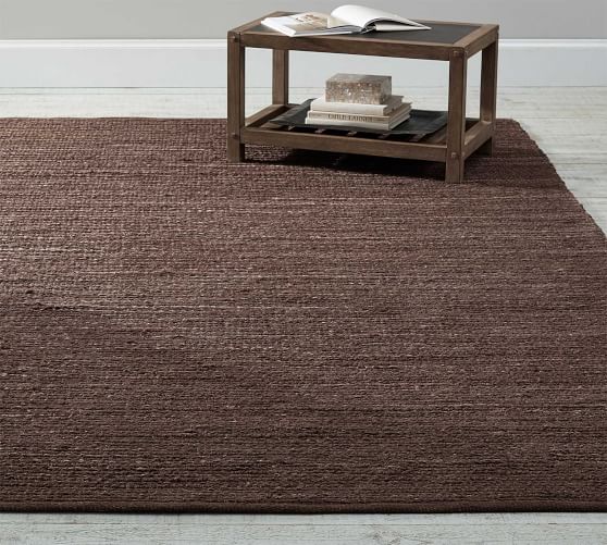 Heather Chenille Jute Rug Chocolate Pottery Barn