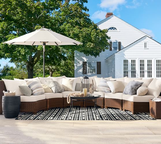Palmetto All Weather Wicker Rounded Armless Chair Honey Pottery Weather Wicker Rounded Armless Chair