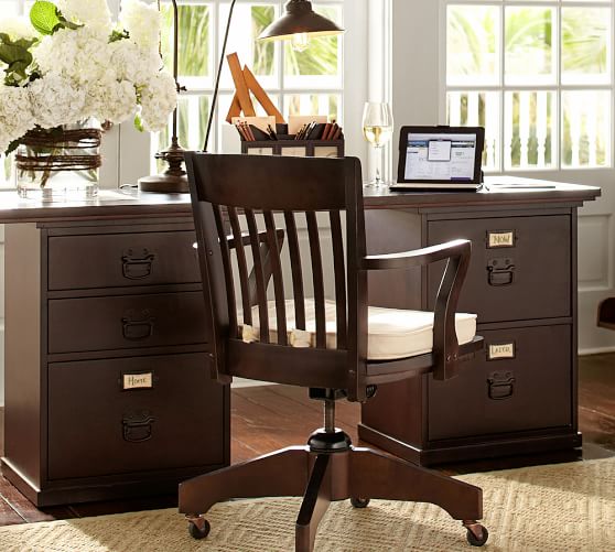 Bedford 4 Drawer Rectangular Desk Office Desk Pottery Barn
