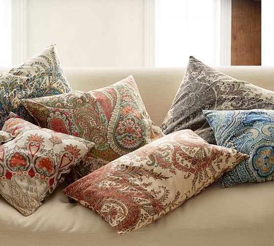 Beale Paisley Reversible Decorative Pillow Cover Pottery Barn Decorative Pillow Cover