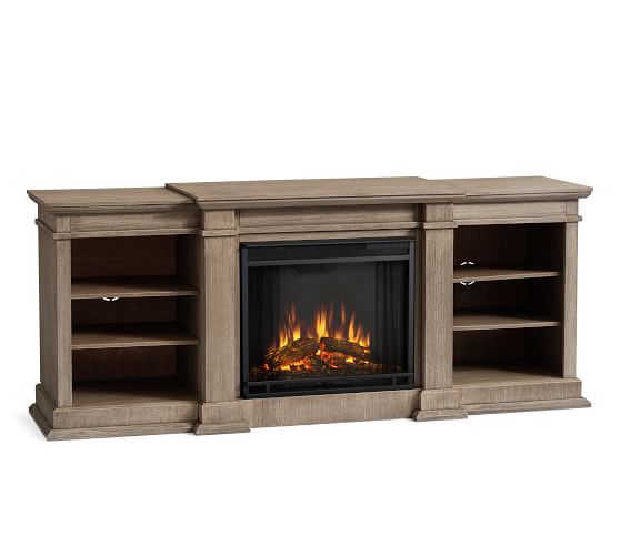 Lorraine Electric Fireplace Media Cabinet Gray Wash Pottery Barn