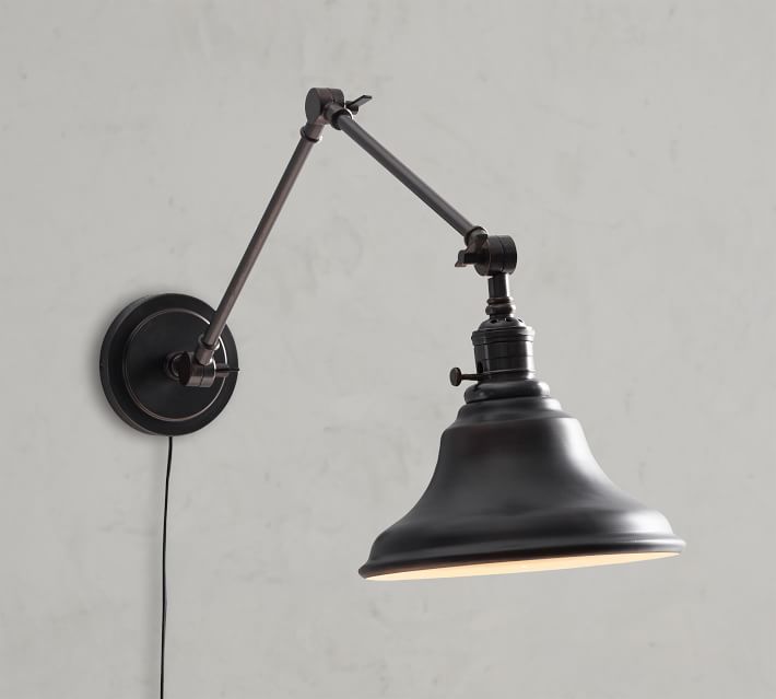 Custom Articulating Arm Sconce Curved Metal Bell Pottery Barn