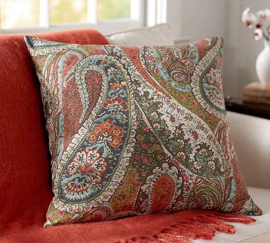 Zia Paisley Reversible Decorative Pillow Cover Pottery Barn Reversible Decorative Pillow Cover