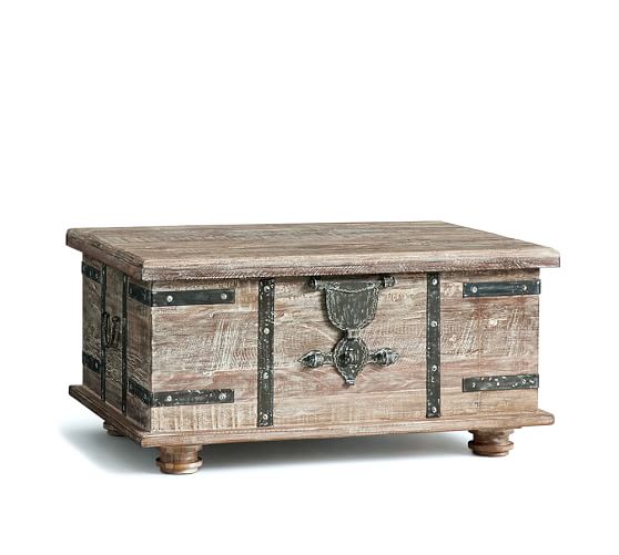 Kaplan Reclaimed Wood Lift Top Trunk Pottery Barn