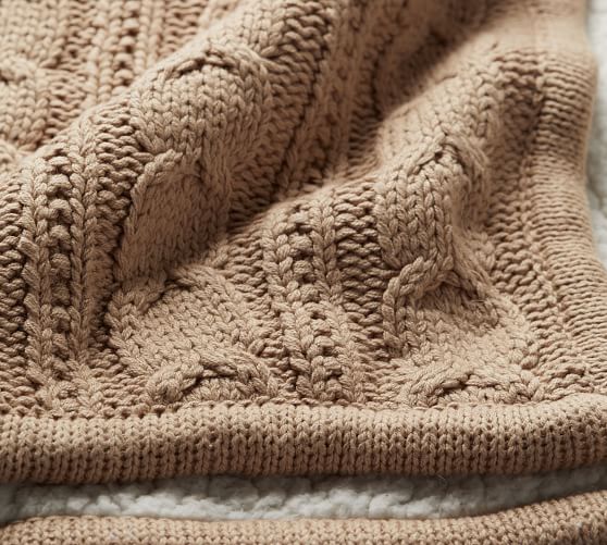 Cozy Cable Knit Throw Pottery Barn
