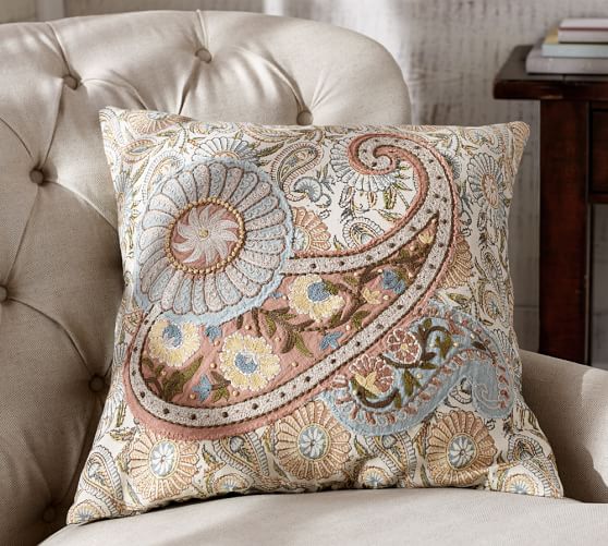 Selena Paisley Embroidered Lique Decorative Pillow Cover Selena Paisley Embroidered Lique