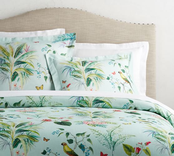 Lia Palm Print Duvet Cover Shams Pottery Barn