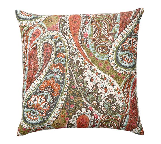 Zia Paisley Reversible Decorative Pillow Cover Pottery Barn Reversible Decorative Pillow Cover