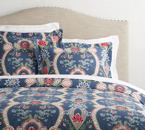 Blanca Scroll Reversible Patterned Duvet Cover Sham Pottery Barn