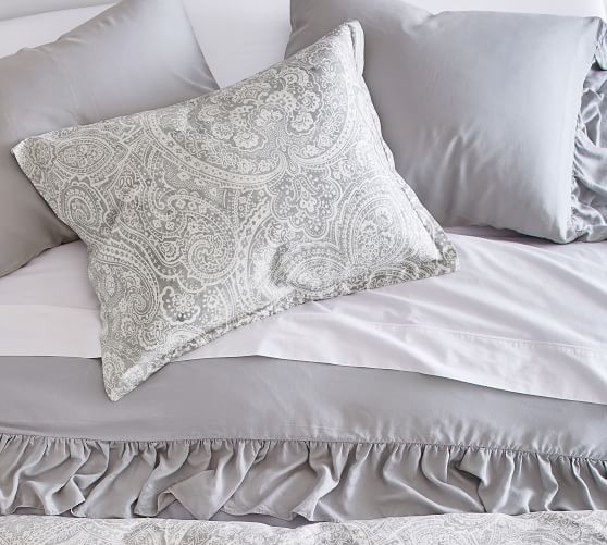 Vanessa Printed Tencel Pillow Shams Gray Pottery Barn
