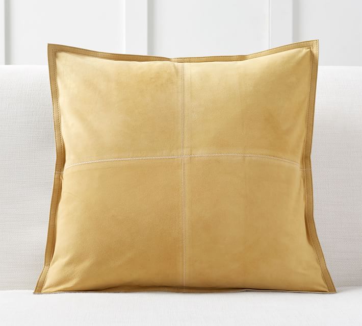 Pieced Suede Pillow Cover Pottery Barn