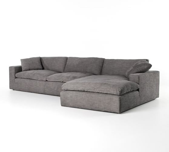 Milo Upholstered Sofa With Chaise Sectional Pottery Barn Milo Upholstered Sofa With Chaise