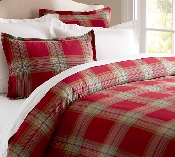 Blake Plaid Patterned Duvet Cover Sham Pottery Barn