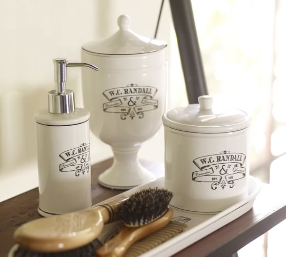 Black White Apothecary Bath Accessories Pottery Barn White Apothecary Bath Accessories