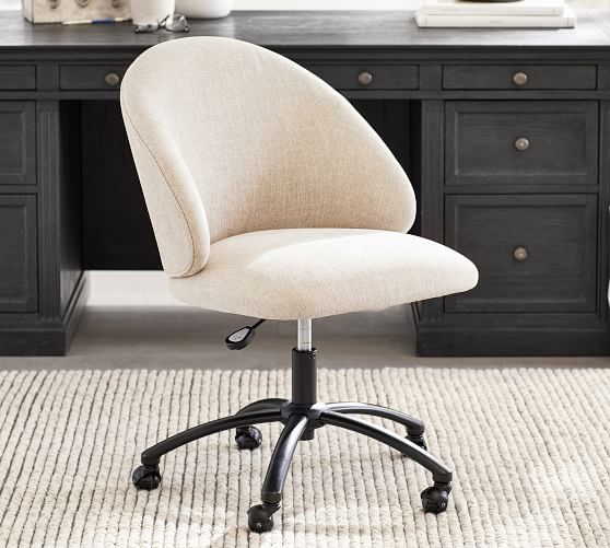 Ryker Upholstered Swivel Desk Chair Pottery Barn