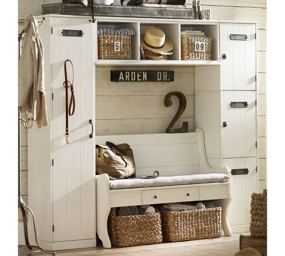 Modular Family Locker Entryway System With Bench Pottery Barn