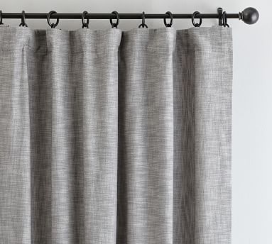 Seaton Textured Cotton Rod Pocket Curtain Gray Pottery Barn Seaton Textured Cotton Rod Pocket