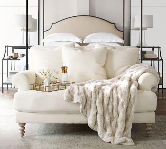 Faux Fur Ruched Throw Blankets Pottery Barn Faux Fur Ruched Throw Blankets