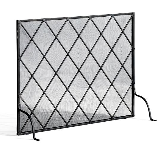 Single Lattice Fireplace Screen Pottery Barn Single Lattice Fireplace Screen