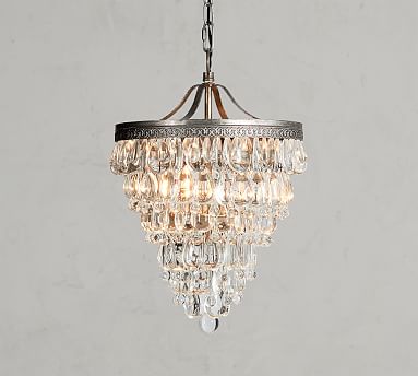Clarissa Crystal Drop Small Round Chandelier Pottery Barn