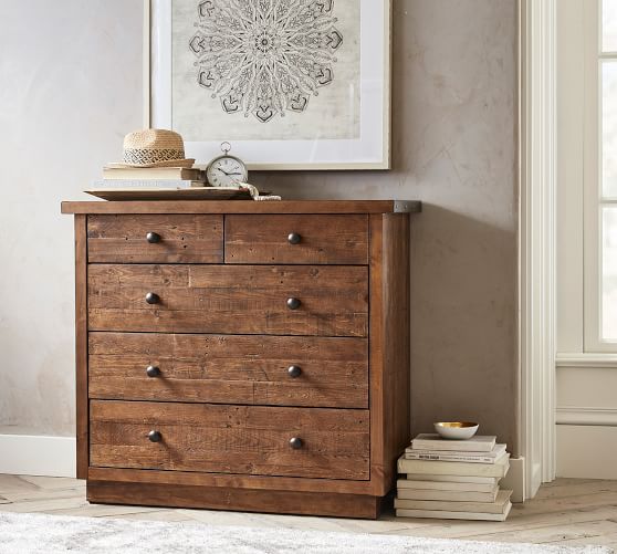 Novato Reclaimed Wood 5 Drawer Dresser Pottery Barn